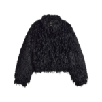 The Frankie Shop Rivee Faux Fur Pullover - Black - Oversized Minimalist Tops in Black - Shop at Luxury Shoes 
