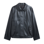 The Frankie Shop Roisin Faux Leather Jacket - Black - Oversized Minimalist Jackets in Black - Shop at Luxury Shoes 