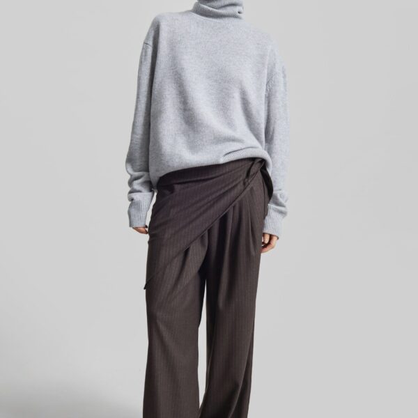 The Frankie Shop Rovigo Scarf Wrap Pants – Brown Stripe, view 3