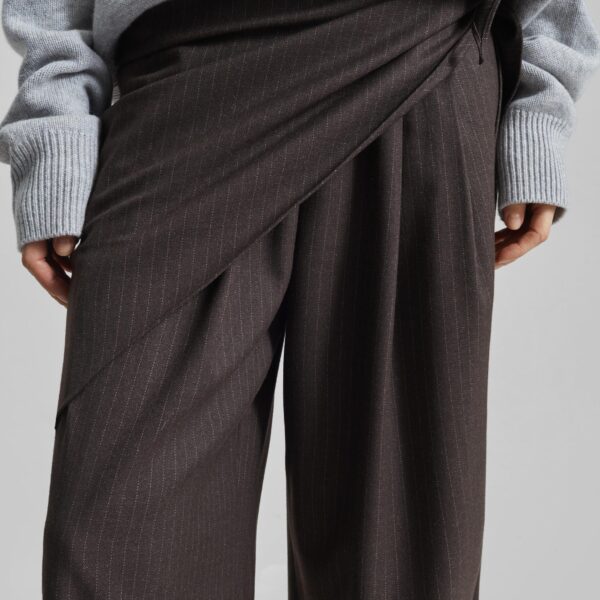 The Frankie Shop Rovigo Scarf Wrap Pants – Brown Stripe, view 4