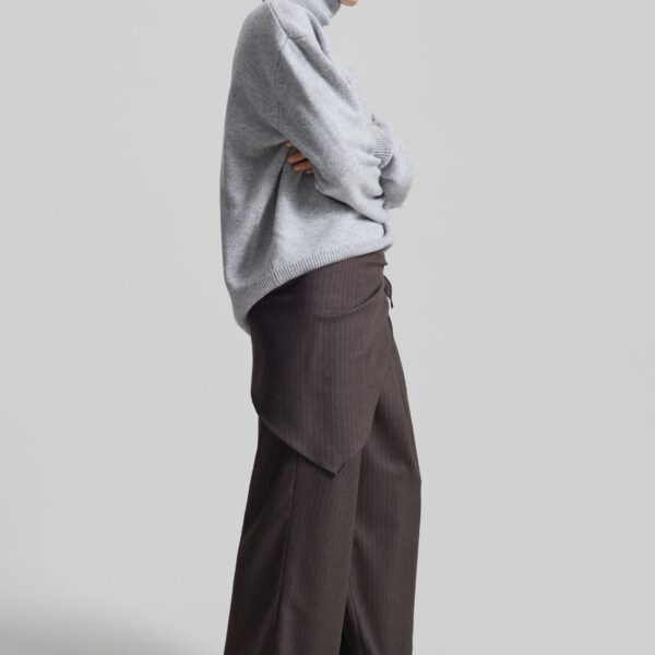 The Frankie Shop Rovigo Scarf Wrap Pants – Brown Stripe, view 5