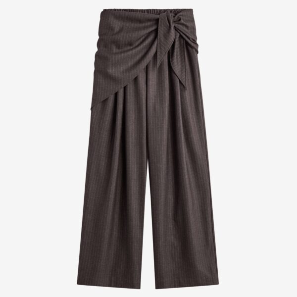The Frankie Shop Rovigo Scarf Wrap Pants – Brown Stripe, view 7