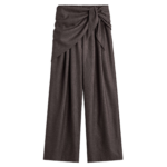 The Frankie Shop Rovigo Scarf Wrap Pants - Brown Stripe - Oversized Minimalist Pants in Brown - Shop at Luxury Shoes 