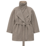The Frankie Shop Skive Padded Short Coat - Beige Melange - Oversized Minimalist Coats in Beige - Shop at Luxury Shoes 