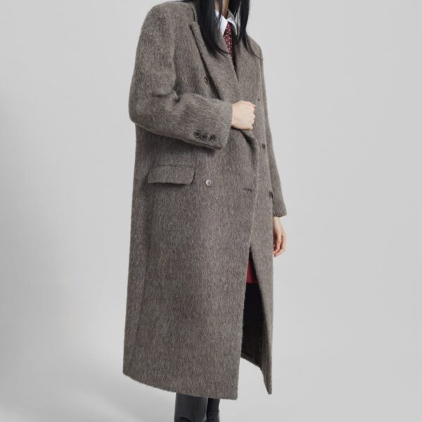 The Frankie Shop Sormark Brushed Wool Coat – Taupe, view 2