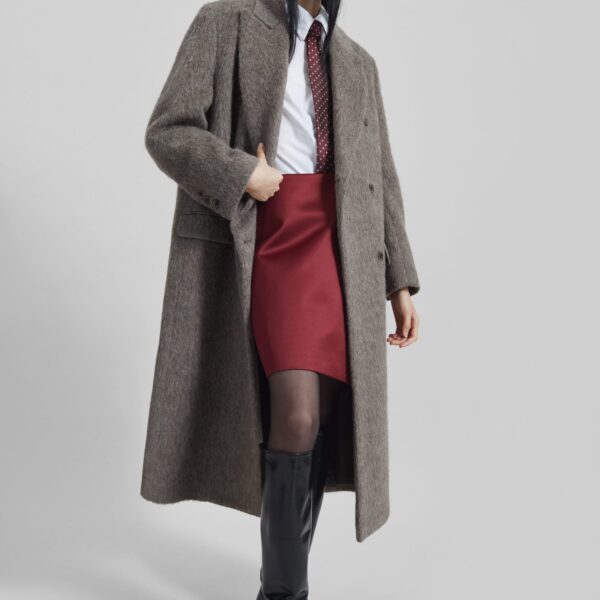 The Frankie Shop Sormark Brushed Wool Coat – Taupe, view 5