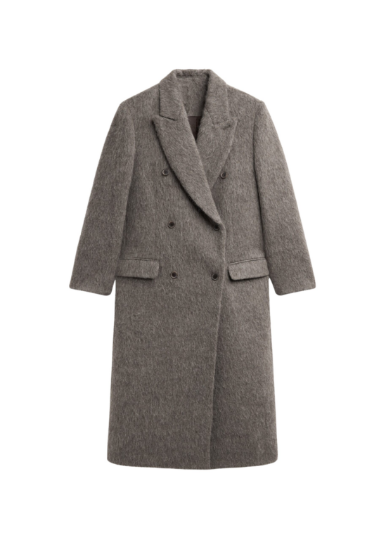 The Frankie Shop Sormark Brushed Wool Coat - Taupe - Oversized Minimalist Coats in Brown - Shop at Luxury Shoes 
