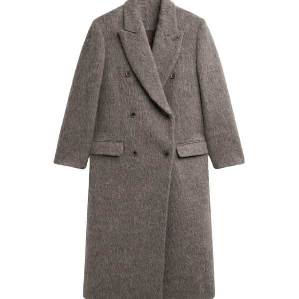 The Frankie Shop Sormark Brushed Wool Coat - Taupe - Oversized Minimalist Coats in Brown - Shop at Luxury Shoes 