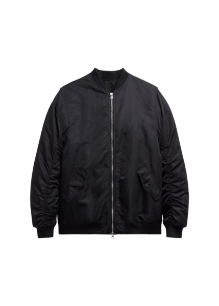 The Frankie Shop Stellan Faux Shearling Oversized Bomber Jacket - Black - Oversized Minimalist Jackets in Black - Shop at Luxury Shoes 