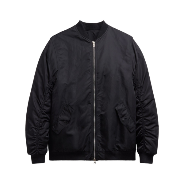 The Frankie Shop Stellan Faux Shearling Oversized Bomber Jacket - Black - Oversized Minimalist Jackets in Black - Shop at Luxury Shoes 