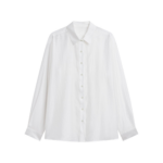 The Frankie Shop Tarra Tie-Front Sheer Shirt - White - Oversized Minimalist Tops in White - Shop at Luxury Shoes 