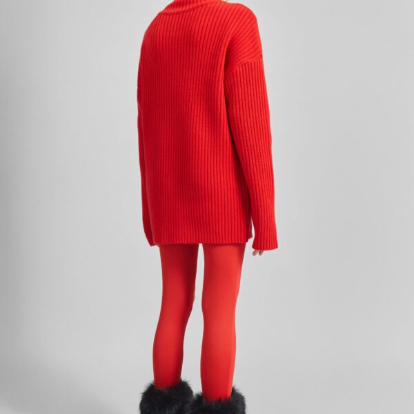 The Frankie Shop Thelma Ribbed Sweater Dress – Red, view 7