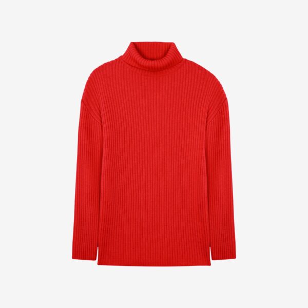 The Frankie Shop Thelma Ribbed Sweater Dress – Red, view 8