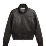 The Frankie Shop Tobias Leather Jacket - Black - Oversized Minimalist Jackets in Black - Shop at Luxury Shoes 
