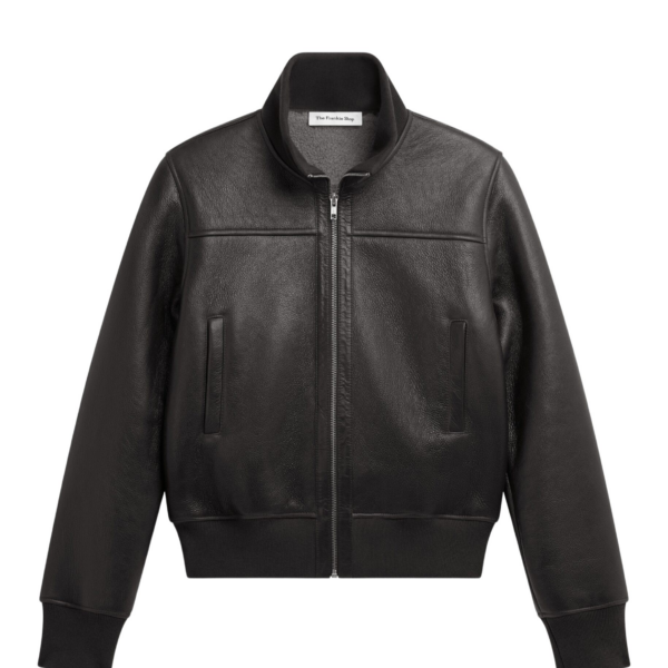 The Frankie Shop Tobias Leather Jacket - Black - Oversized Minimalist Jackets in Black - Shop at Luxury Shoes 