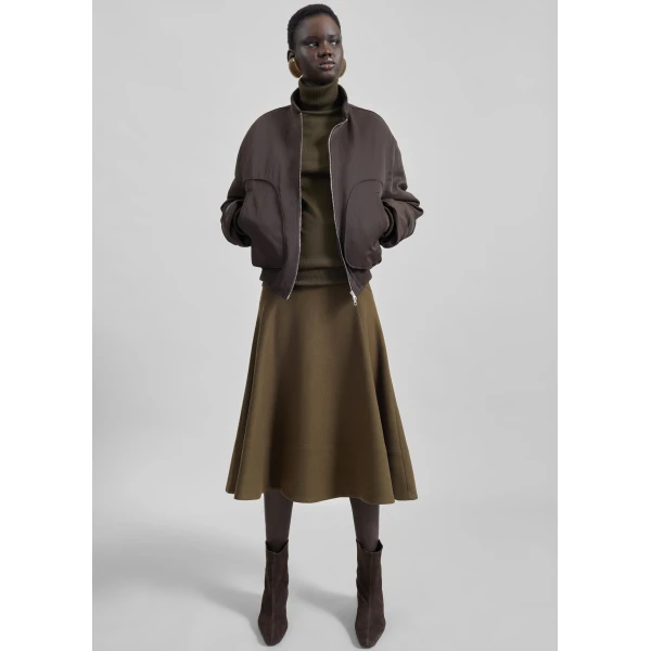 The Frankie Shop Valdres Padded Bomber Jacket - Brown - Oversized Minimalist Jackets in Brown - Shop at Luxury Shoes 