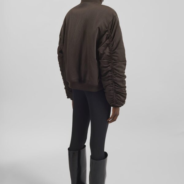 The Frankie Shop Valdres Padded Bomber Jacket – Brown, view 7