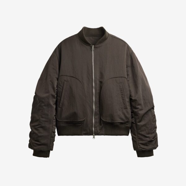 The Frankie Shop Valdres Padded Bomber Jacket – Brown, view 8