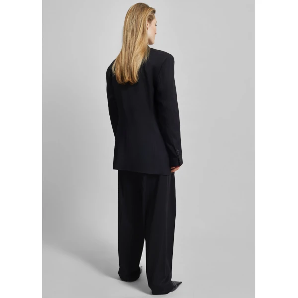 The Frankie Shop Vester Double-Breasted Blazer - Black - Oversized Minimalist Jackets in Black - Shop at Luxury Shoes 