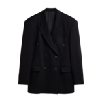 The Frankie Shop Vester Double-Breasted Blazer - Black - Oversized Minimalist Jackets in Black - Shop at Luxury Shoes 