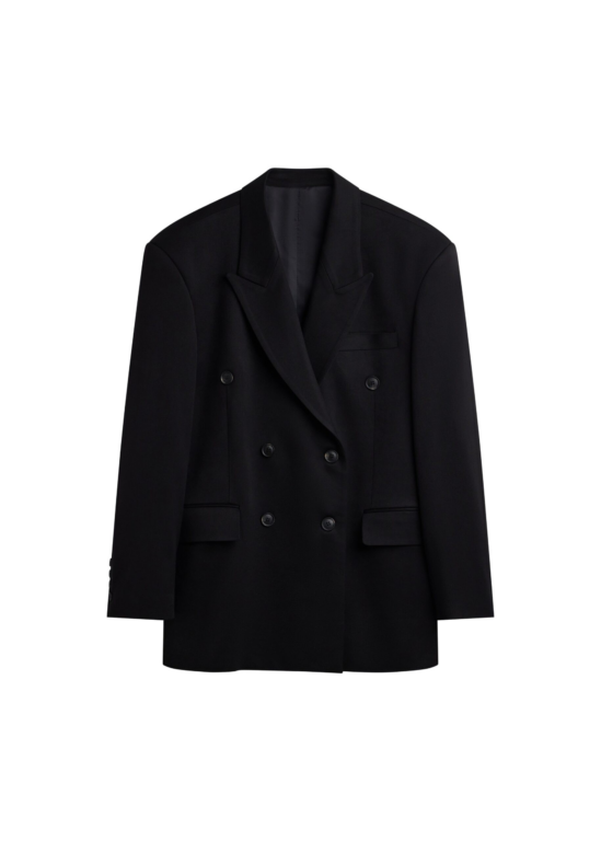 The Frankie Shop Vester Double-Breasted Blazer - Black - Oversized Minimalist Jackets in Black - Shop at Luxury Shoes 