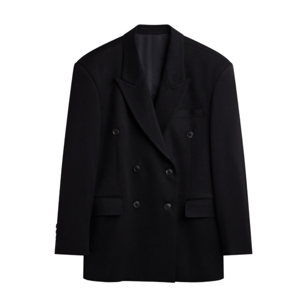The Frankie Shop Vester Double-Breasted Blazer – Black