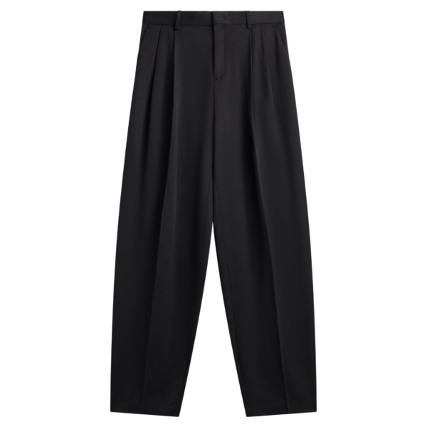 The Frankie Shop Vester Pleated Trousers - Black - Oversized Minimalist Pants in Black - Shop at Luxury Shoes 