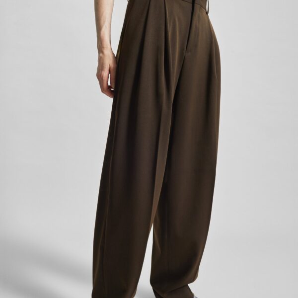 The Frankie Shop Vester Pleated Trousers – Brown, view 2