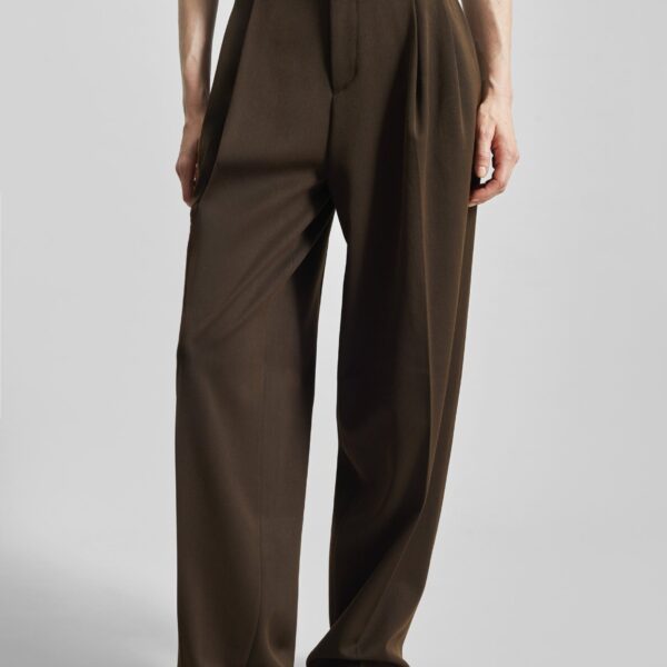 The Frankie Shop Vester Pleated Trousers – Brown, view 7