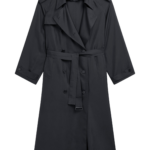 The Frankie Shop Veyron Trench Coat - Storm Grey - Oversized Minimalist Coats in Grey - Shop at Luxury Shoes 