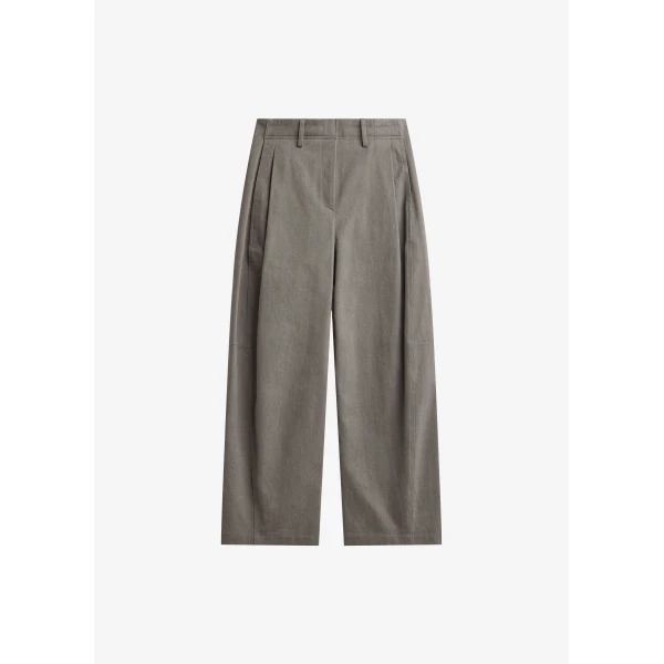 The Frankie Shop Vora Barrel-Leg Pants - Grey - Oversized Minimalist Pants in Grey - Shop at Luxury Shoes 