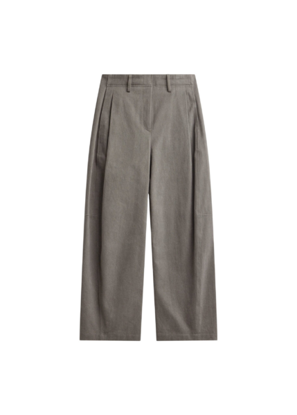 The Frankie Shop Vora Barrel-Leg Pants - Grey - Oversized Minimalist Pants in Grey - Shop at Luxury Shoes 