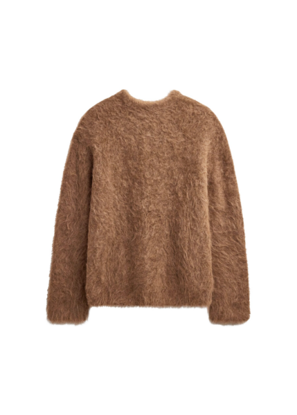 The Frankie Shop Willy Alpaca Knit Sweater - Dark Taupe - Oversized Minimalist Knitwear in Brown - Shop at Luxury Shoes 