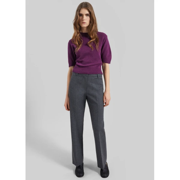 The Frankie Shop Zoersel Knit Top - Purple - Oversized Minimalist Knitwear in Purple - Shop at Luxury Shoes 