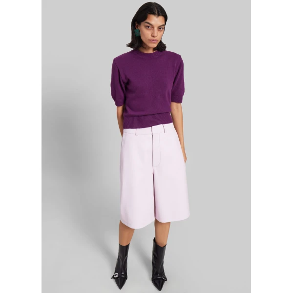 The Frankie Shop Zoersel Knit Top - Purple - Oversized Minimalist Knitwear in Purple - Shop at Luxury Shoes 