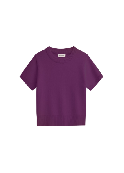 The Frankie Shop Zoersel Knit Top - Purple - Oversized Minimalist Knitwear in Purple - Shop at Luxury Shoes 