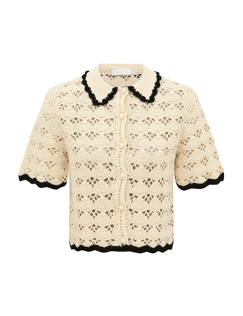 Zimmermann Aster Crochet Polo Top | Ready to Wear Collection Luxury Shoes Elevate your elegance in this Zimmermann Tops available now at Luxury Shoes