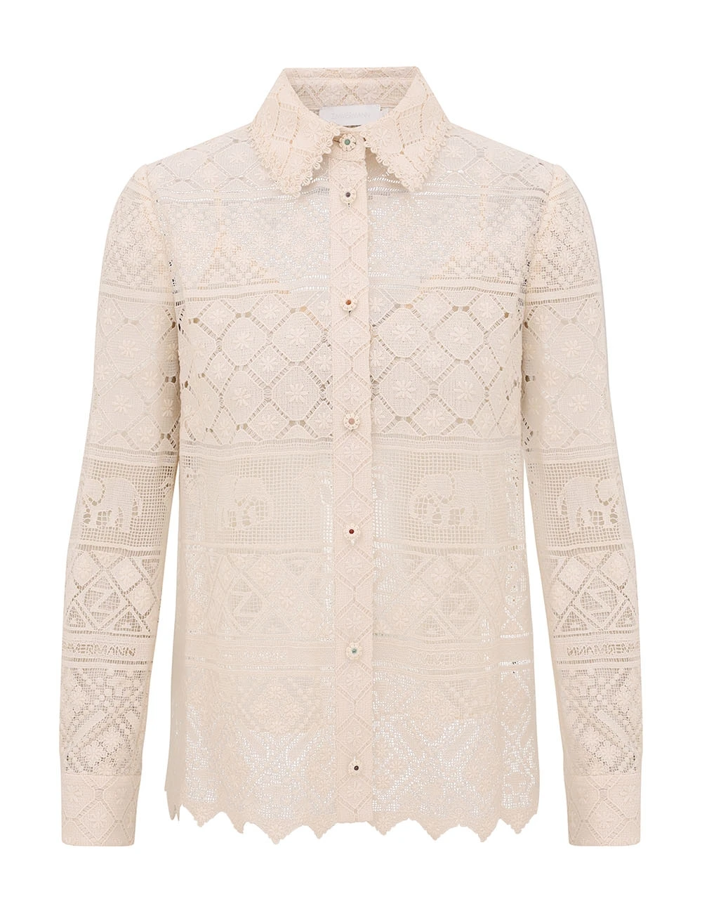 Zimmermann Indra Lace Shirt | Ready to Wear Collection Luxury Shoes Elevate your elegance in this Zimmermann Tops available now at Luxury Shoes