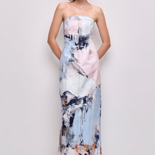 Aje Lettera Denim Midi Dress, view 2