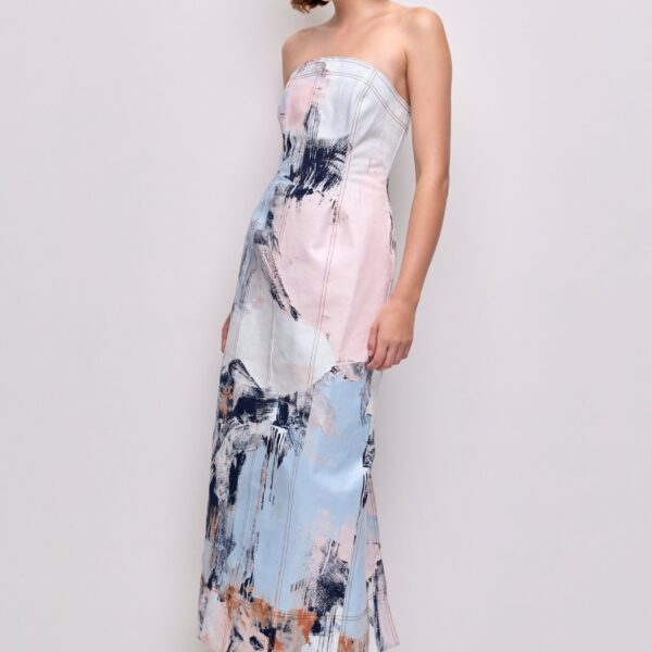 Aje Lettera Denim Midi Dress, view 3