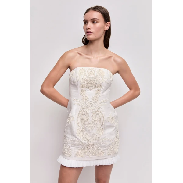 Perilla Embroidered Mini Dress