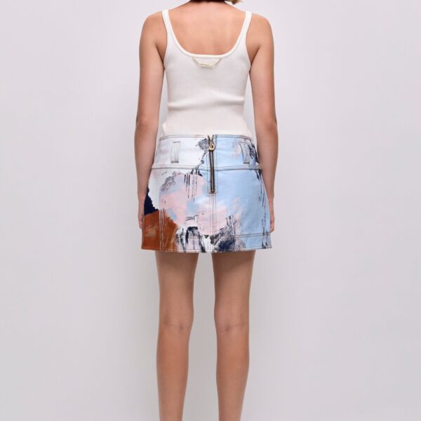 Aje Lettera Denim Mini Skirt, view 5