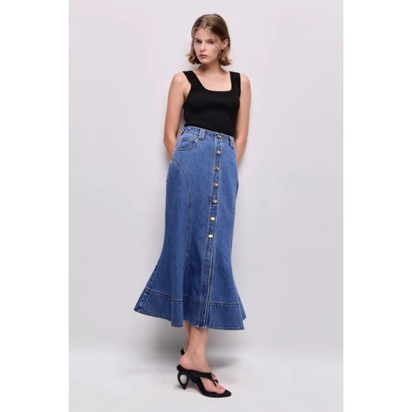 Loxley Denim Midi Skirt