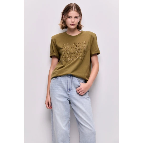 Alive Embellished Logo Tee