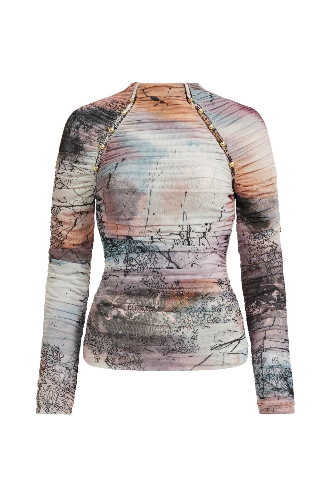 Aje-aus-Tops-Carline-Gathered-Mesh-Top82741_nobg Aje Carline Gathered Mesh Top