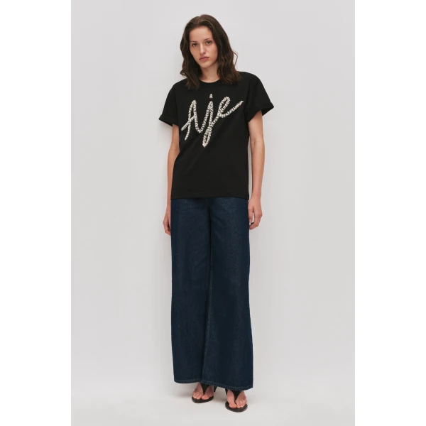 Syla Embellished Logo Tee