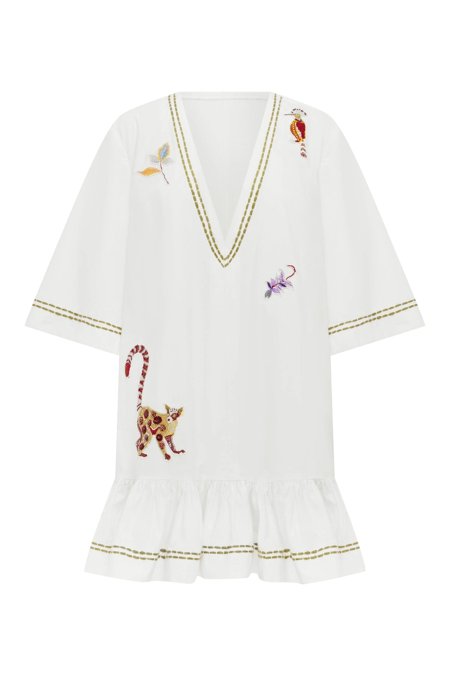 Camelia Embellished Mini Dress by Alemais - Dresses Alemais Camelia Embellished Mini Dress Sustainable Dresses with Alemais print - Luxury Handbags Australian Designer