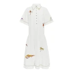 Alemais Camelia Embellished Shirtdress  Sustainable Dresses with Alemais print -  Luxury Handbags Australian Designer