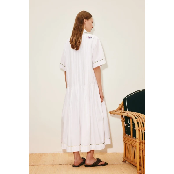 Alemais Camelia Embellished Shirtdress  Sustainable Dresses with Alemais print -  Luxury Handbags Australian Designer
