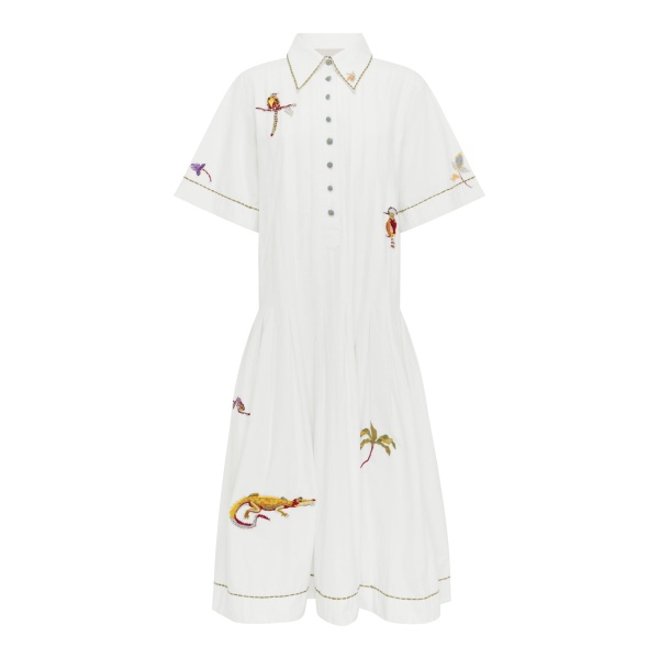 Alemais Camelia Embellished Shirtdress  Sustainable Dresses with Alemais print -  Luxury Handbags Australian Designer